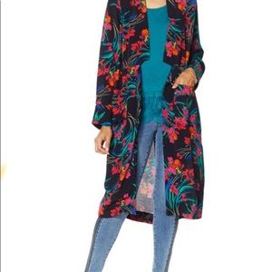 Colleen Lopez Black Tropical Duster Blazer Large